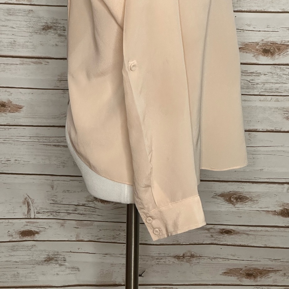 Rebecca Taylor light pink coquette silk braided neckline blouse Size 6 - Picture 6 of 11